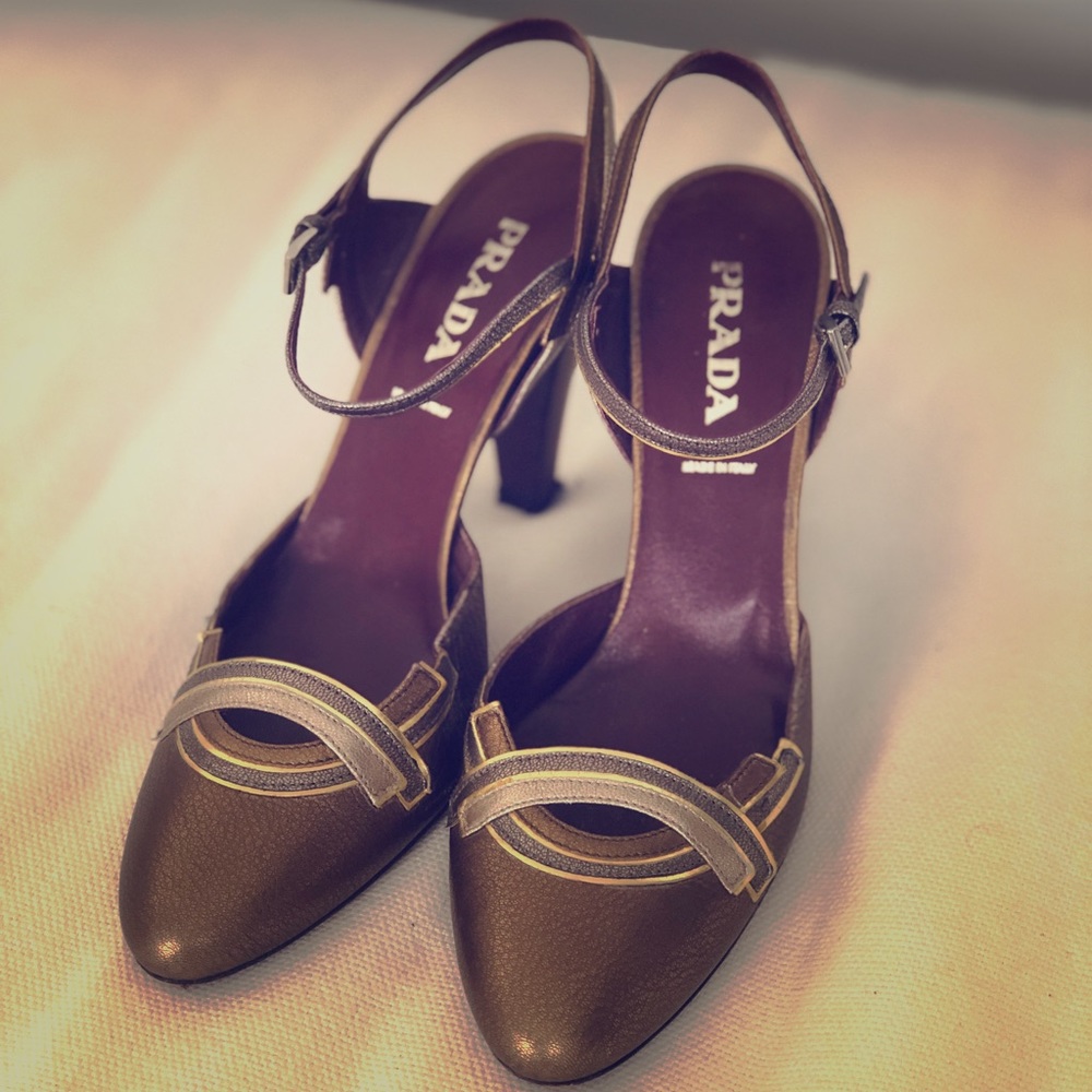 Vintage Gold Prada heels